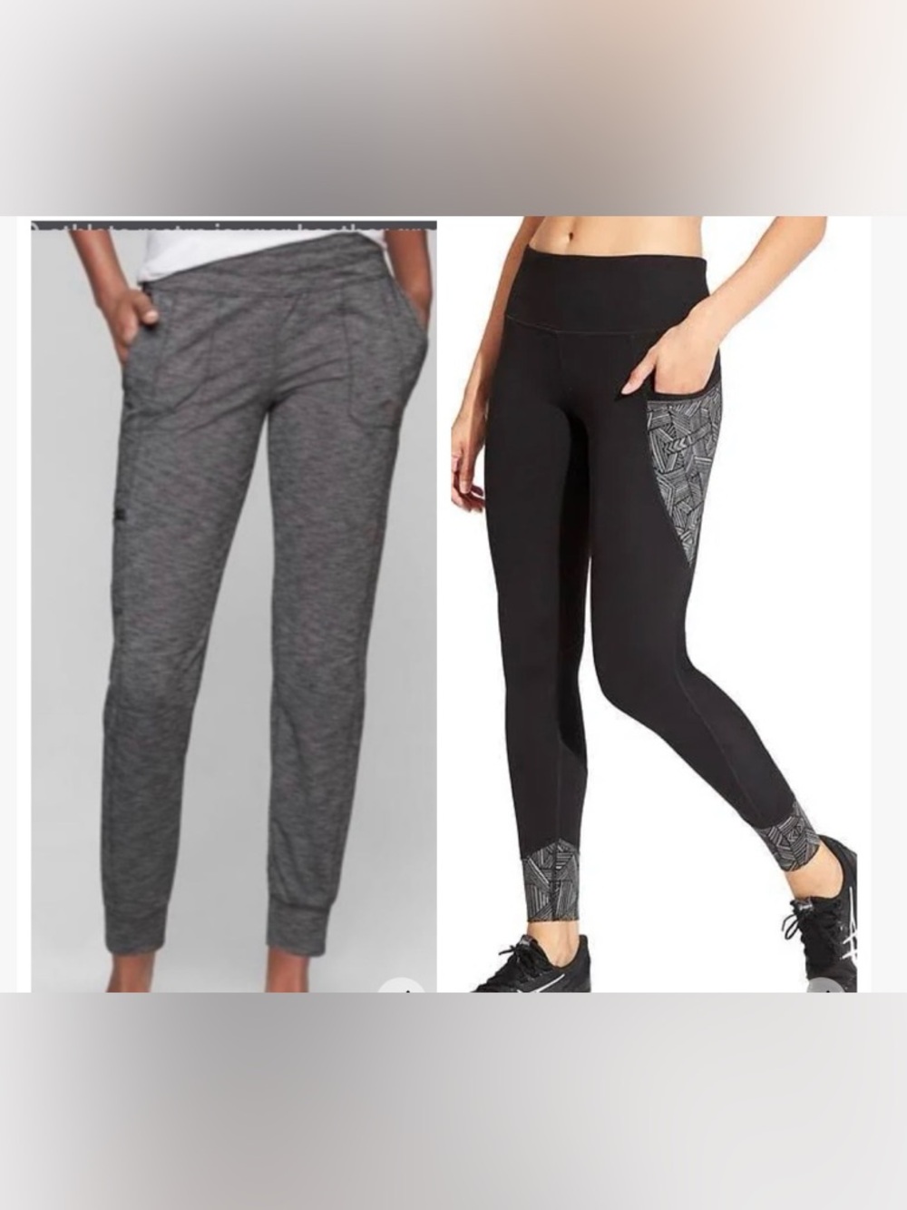ATHLETA Black Gray METRO JOGGERS & REFLECTIVE DETAIL RELAY TIGHTS 2.0 leggings m